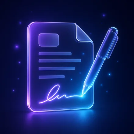 Illustration of an electronic signature on a document