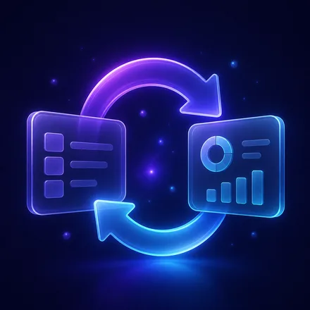 Illustration of two systems syncing data