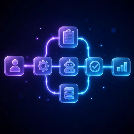 Illustration of an automated bankruptcy workflow pipeline